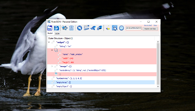 RiverJSON Visual Editor Error Highlight