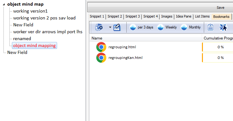 Local bookmarking system for organized resource management