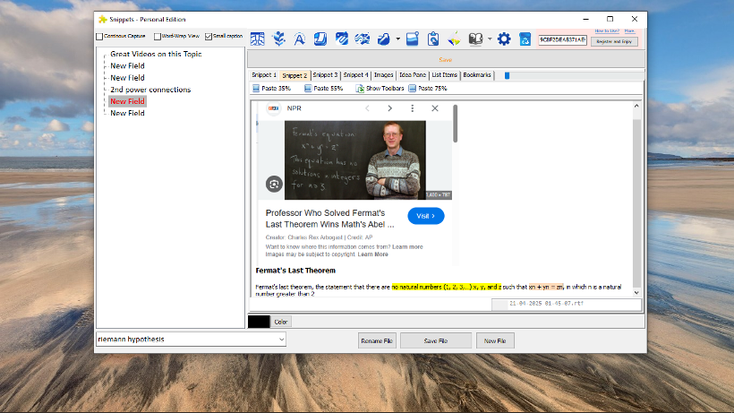 Rich text formatting with embedded images and text highlighting capabilities