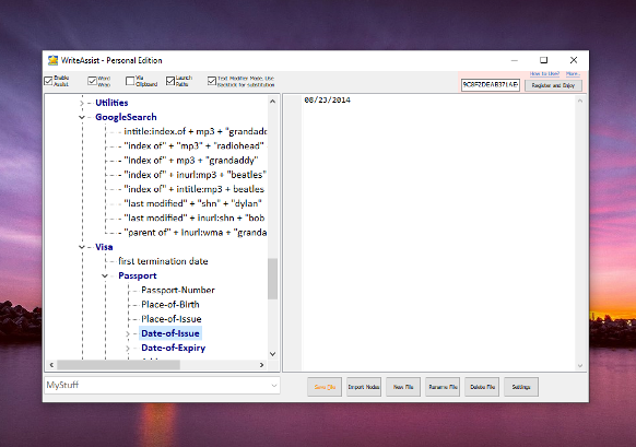 WriteAssist: Date entry and remembering made super easy