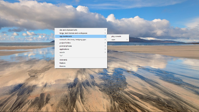 WriteAssist: Launch web bookmarks, apps, folders right away and organize